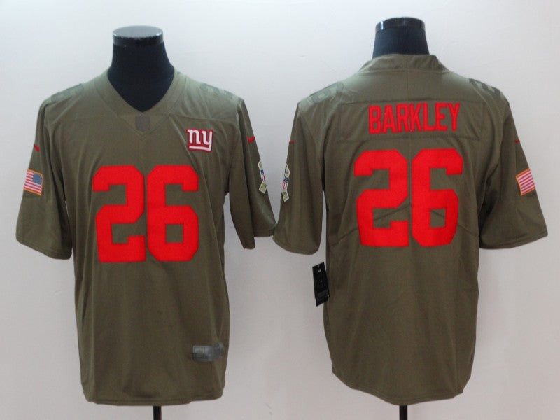 Saquon Barkley New York Giants olive Color Rush jersey