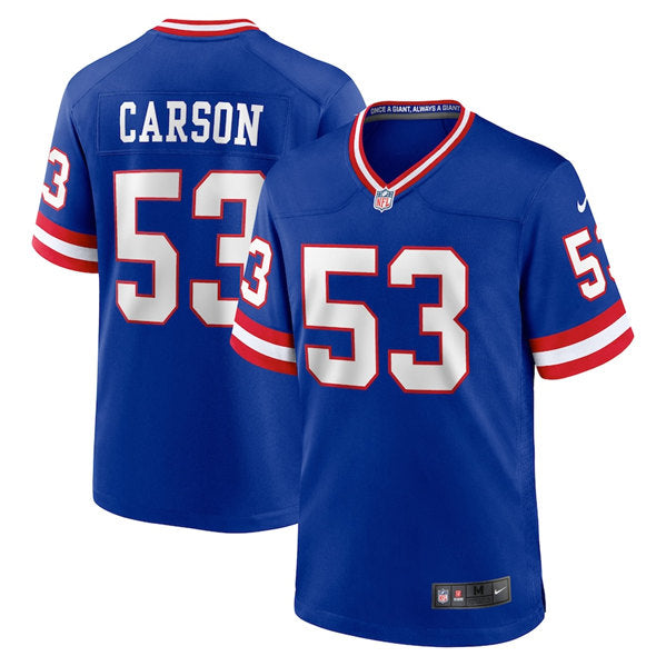 Harry Carson New York Giants royal Game jersey