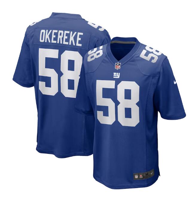 Bobby Okereke New York Giants royal Game jersey
