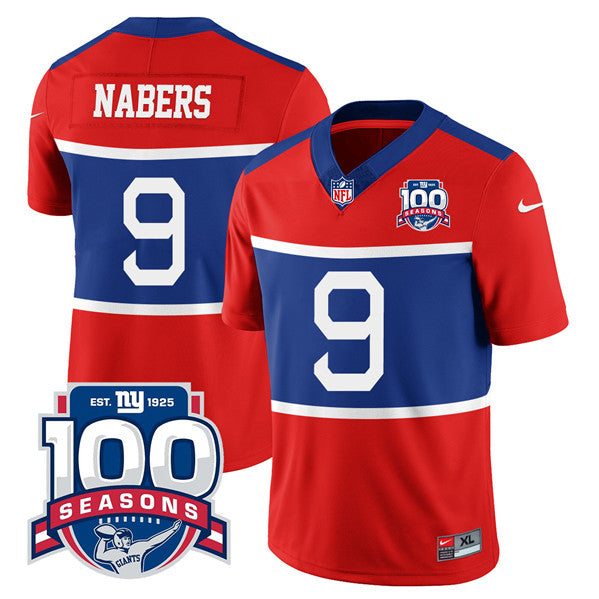 Malik Nabers Century New York Giants red jersey