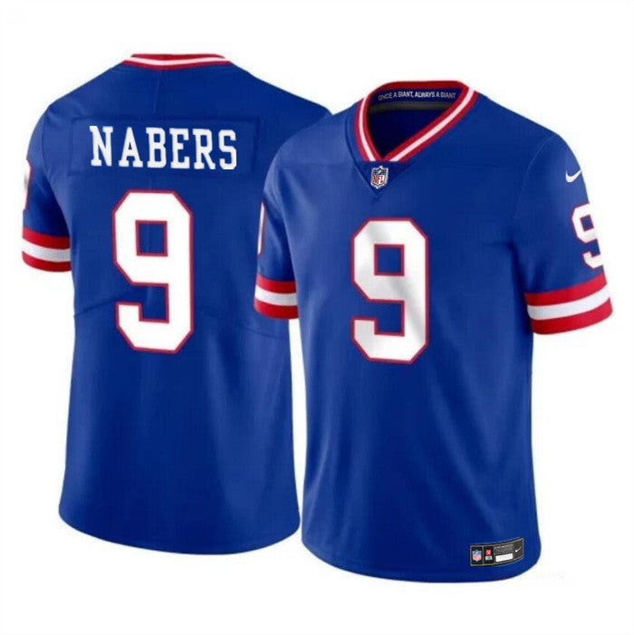 Malik Nabers New York Giants royal Throwback jersey