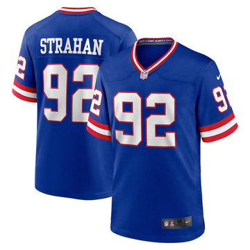 Michael Strahan New York Giants royal Game jersey
