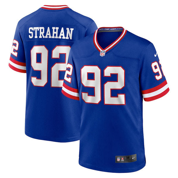 Michael Strahan New York Giants royal Game jersey