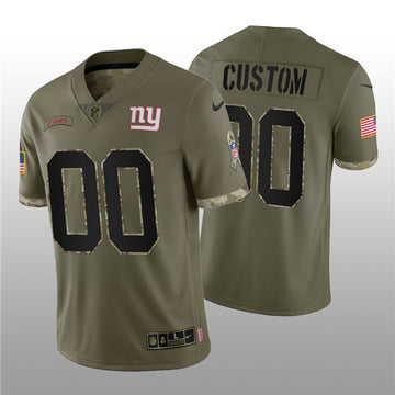 Custom New York Giants olive Salute To Service jersey