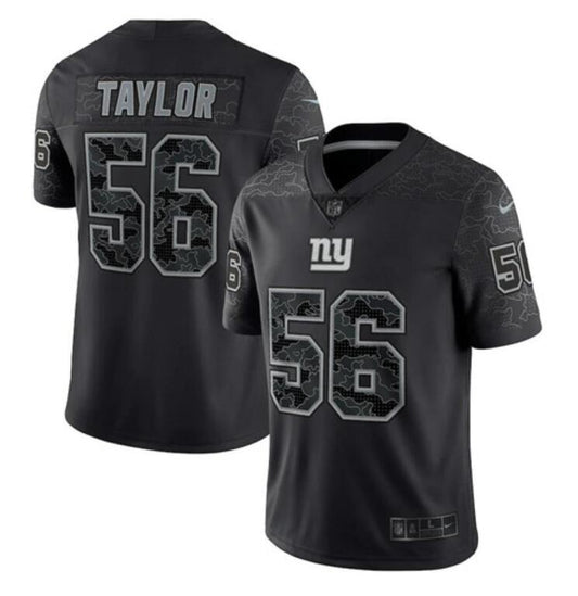 New York Giants Custom Black Reflective Jersey