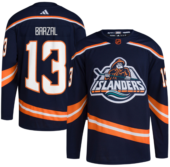 Mathew Barzal New York Islanders navy Reverse Retro jersey