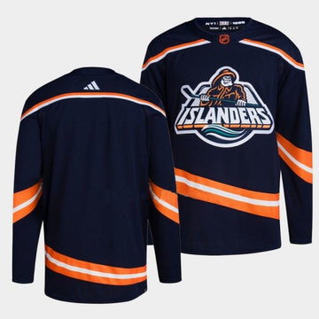 Custom New York Islanders navy Reverse Retro jersey