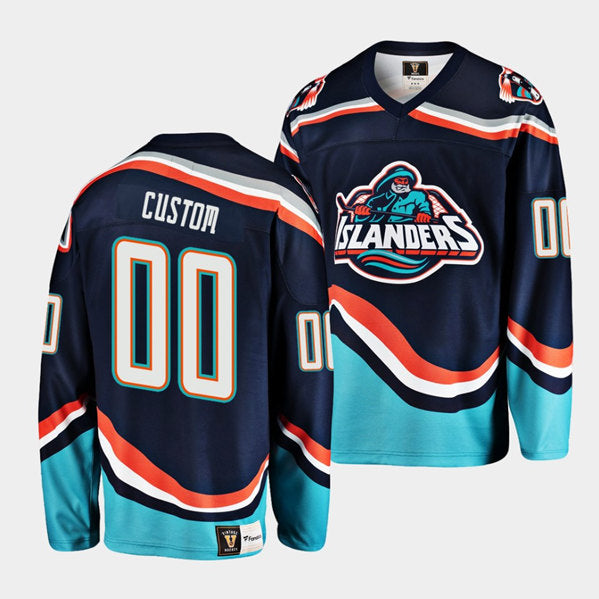 Custom New York Islanders navy Reverse Retro jersey