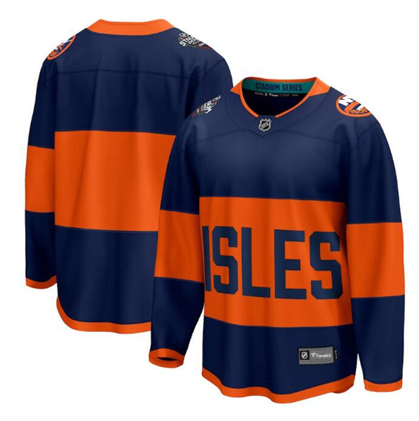 Custom New York Islanders navy Stadium Series jersey