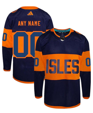 Custom New York Islanders navy Stadium Series jersey