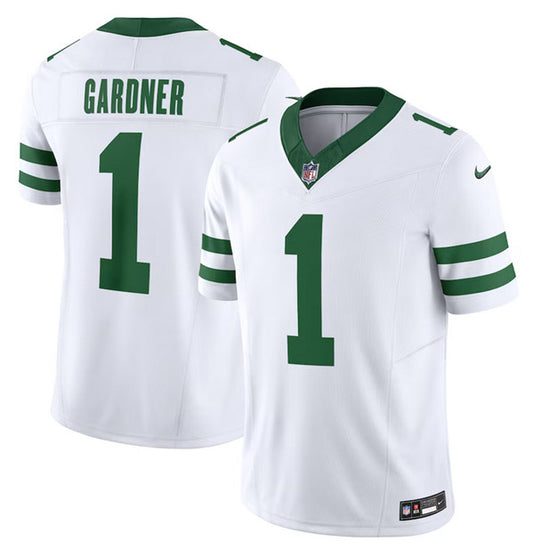 New York Jets #1 Ahmad Sauce Gardner White 2023 FUSE Throwback Jersey