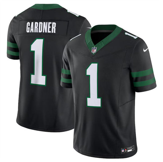 New York Jets #1 Sauce Gardner Black 2024 FUSE Jersey