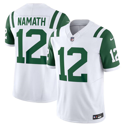New York Jets #12 Joe Namath White Classic Alternate FUSE Jersey