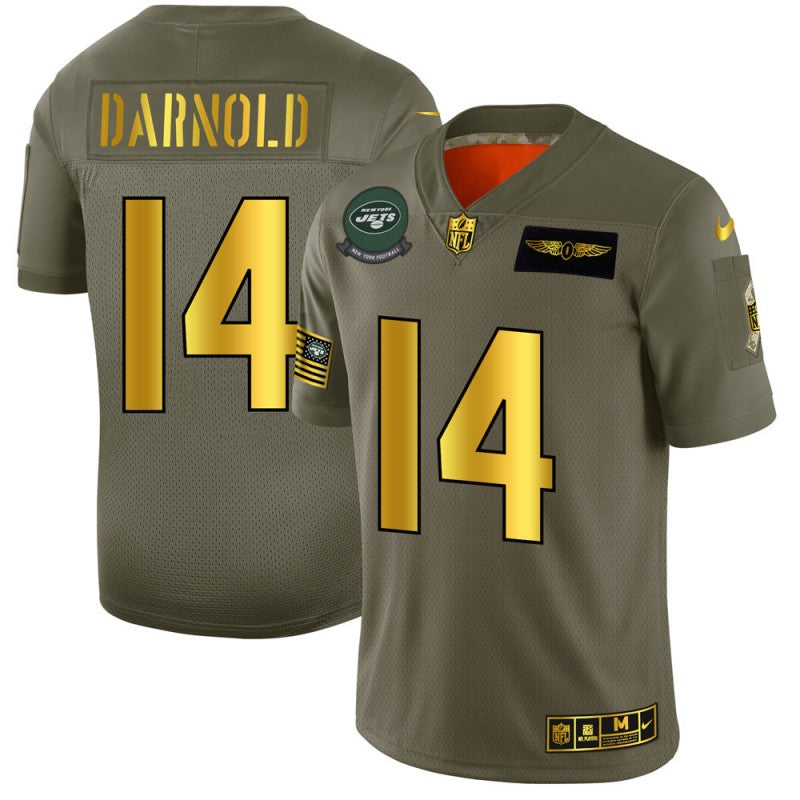 Sam Darnold New York Jets olive-gold Salute To Service jersey