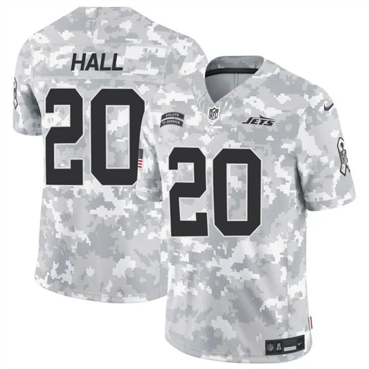 New York Jets #20 Breece Hall Arctic Camo 2024 FUSE Salute to Service Jersey