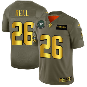 Le'Veon Bell New York Jets olive-gold Salute To Service jersey