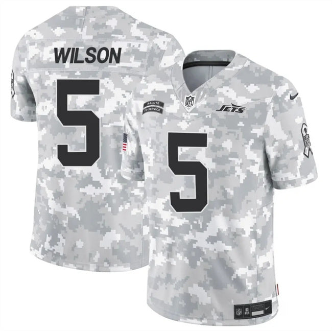 Garrett Wilson Arctic New York Jets camo Salute To Service jersey