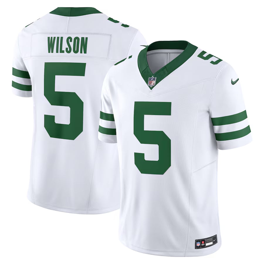 New York Jets #5 Garrett Wilson White 2023 FUSE Throwback Jersey