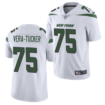 Alijah Vera-Tucker New York Jets white jersey