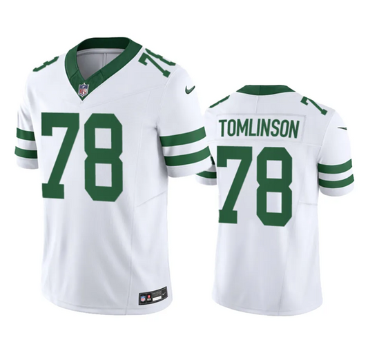 New York Jets #78 Laken Tomlinson White 2023 FUSE Throwback Jersey