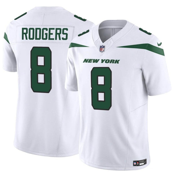 Aaron Rodgers New York Jets white FUSE jersey