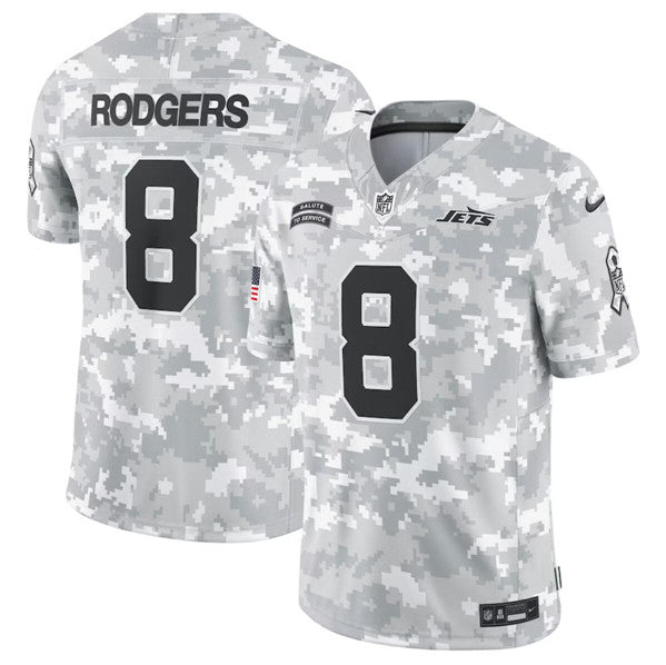 Aaron Rodgers Arctic New York Jets camo Salute To Service jersey