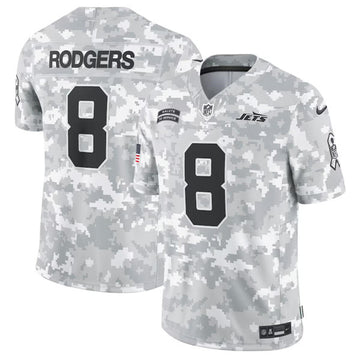 Aaron Rodgers Arctic New York Jets camo Salute To Service jersey