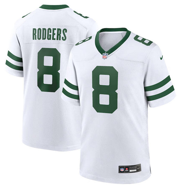 Aaron Rodgers New York Jets white Game jersey