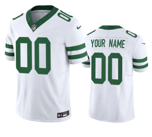 New York Jets Custom White FUSE Throwback Jersey
