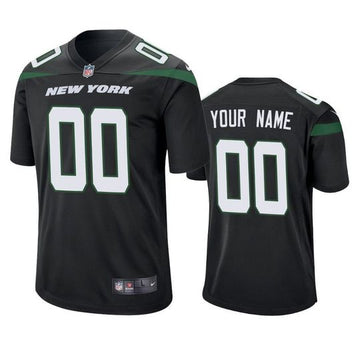 Custom New York Jets black Game jersey