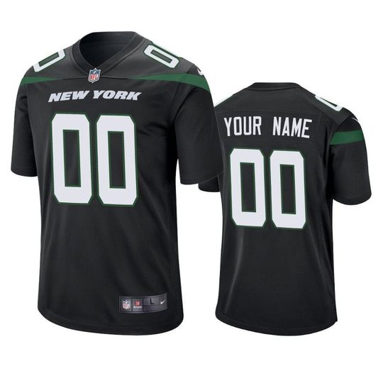 Custom New York Jets black Game jersey