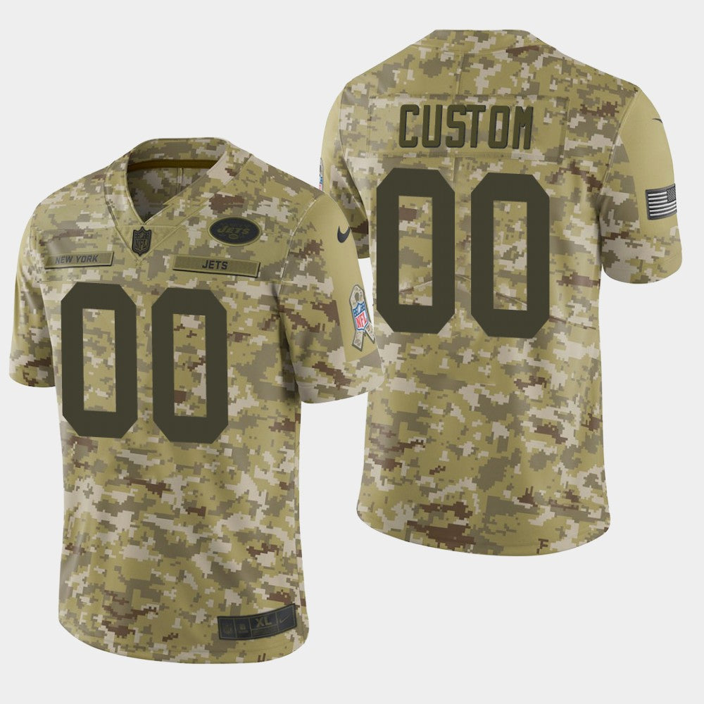 Custom New York Jets camo Salute To Service jersey