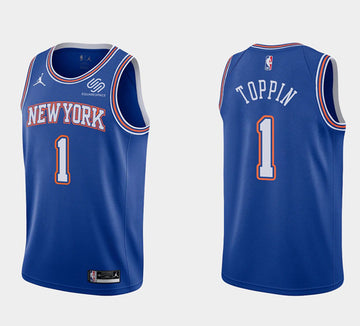 Obi Toppin New York Knicks blue jersey