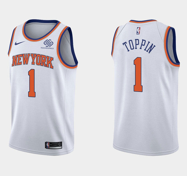 Obi Toppin New York Knicks white jersey