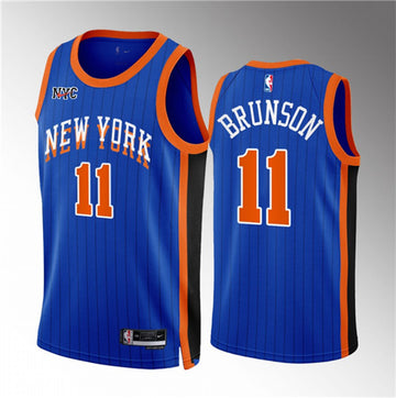 Jalen Brunson New York Knicks blue City Edition jersey