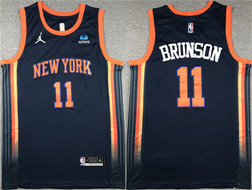 Jalen Brunson New York Knicks navy jersey