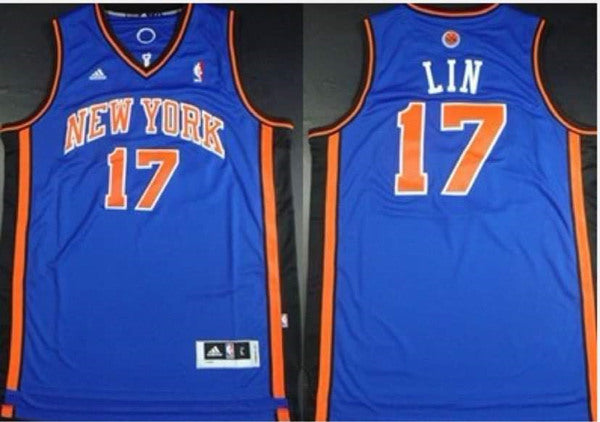 Jeremy Lin New York Knicks blue jersey