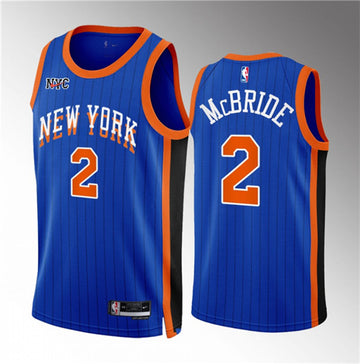 Miles McBride New York Knicks blue City Edition jersey