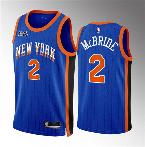 Miles McBride New York Knicks blue City Edition jersey