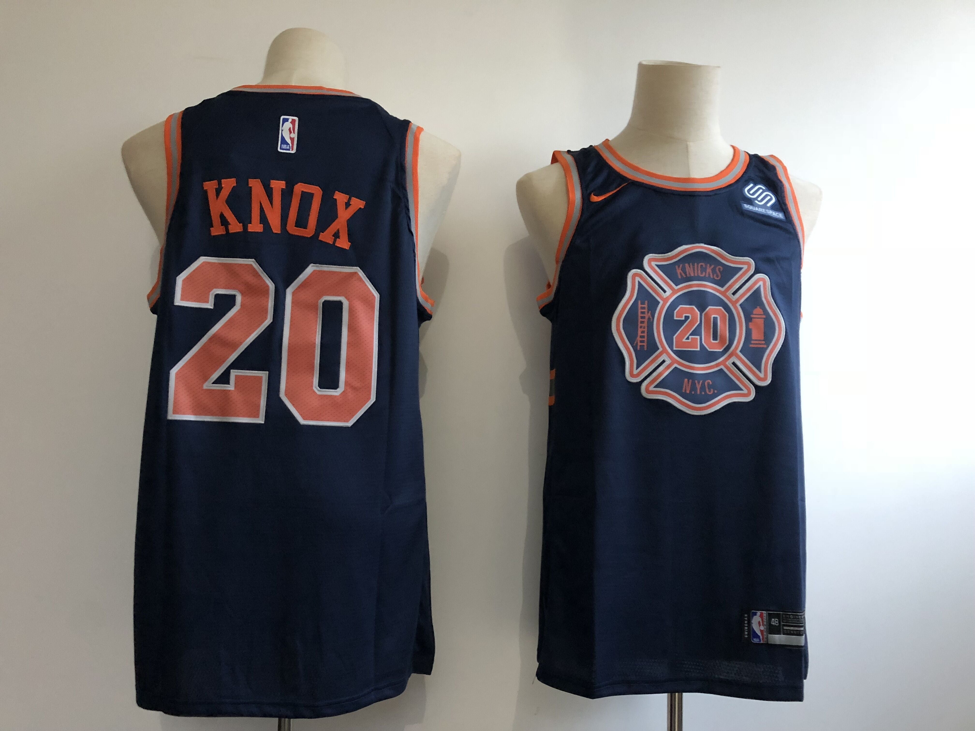 Kevin Knox New York Knicks navy City Edition jersey