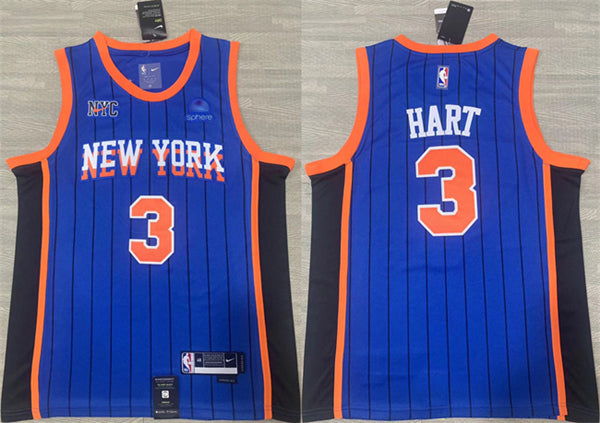 Josh Hart New York Knicks blue City Edition jersey