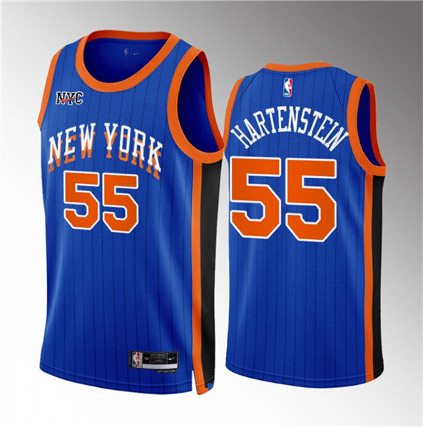 Isaiah Hartenstein New York Knicks blue City Edition jersey