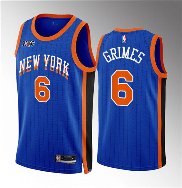 Quentin Grimes New York Knicks blue City Edition jersey