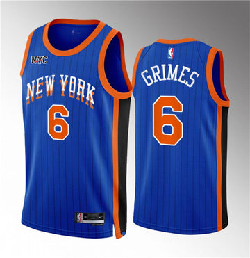 Quentin Grimes New York Knicks blue City Edition jersey