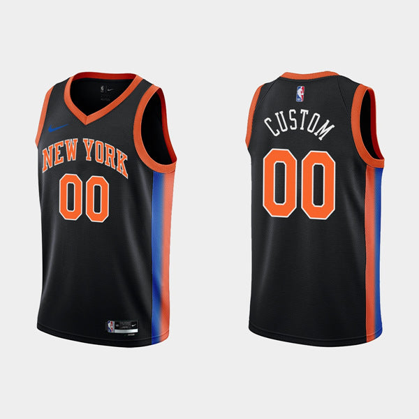 Custom New York Knicks black City Edition jersey