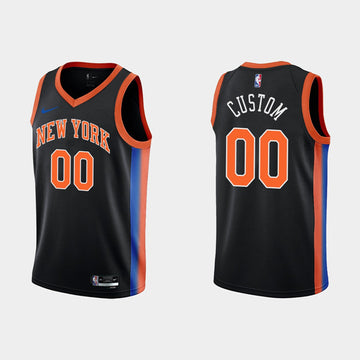 Custom New York Knicks black City Edition jersey