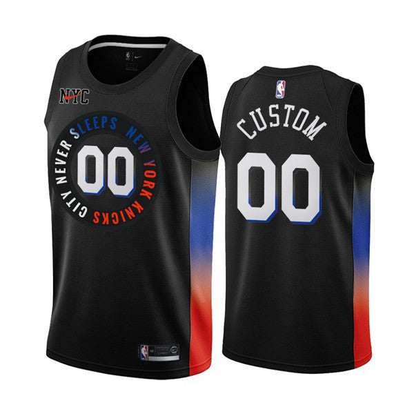 Custom New York Knicks black City Edition jersey