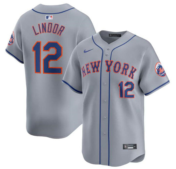 Francisco Lindor New York Mets gray Away jersey