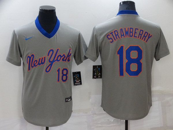 Darryl Strawberry New York Mets grey jersey