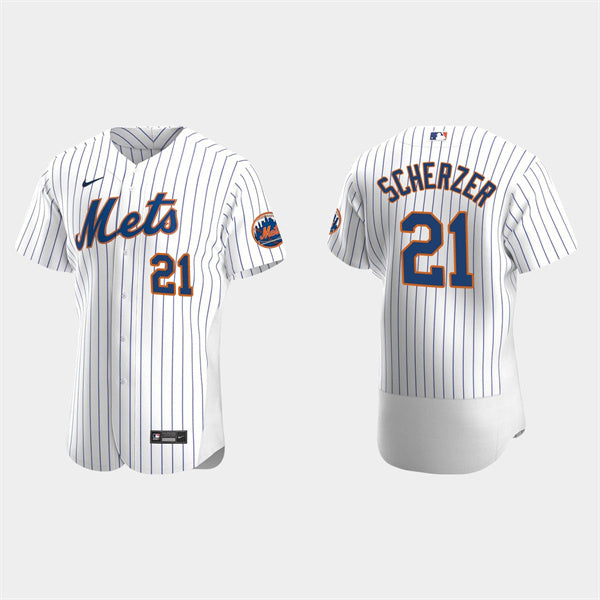 Max Scherzer New York Mets white jersey